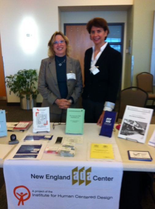 Oce Harrison, Project Director, New England ADA Center and Christine Rancourt Bruzzi, RI Governor's Commission on Disability.