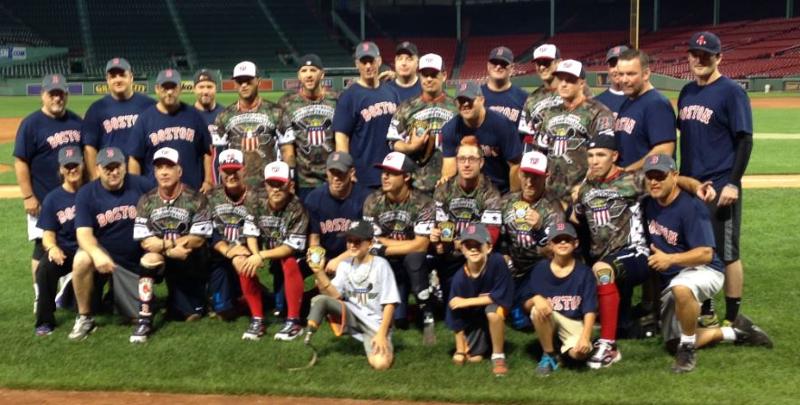 Wounded Warrior and Boston Marathon Bombing First Responder Softball Teams at Fenway Park