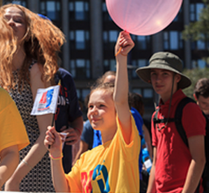 Young girl at the ADA 25 Boston celebration