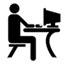 icon of person in front of computer icon of person in front of computer